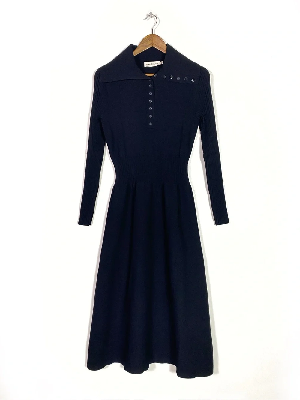 Tory Burch Polo Sweater Dress Black